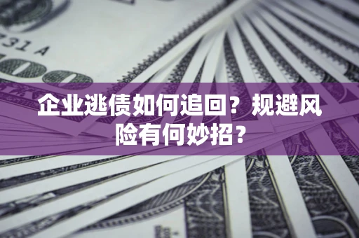 武汉企业逃债如何追回？规避风险有何妙招？