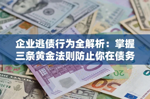 武汉企业逃债行为全解析：掌握三条黄金法则防止你在债务乱局中“踩雷”